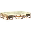vidaXL Outdoor-Sofagarnitur mit Kissen 10 pcs Natur und Creme