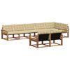 vidaXL Outdoor-Sofagarnitur mit Kissen 8 pcs Natur und Beige