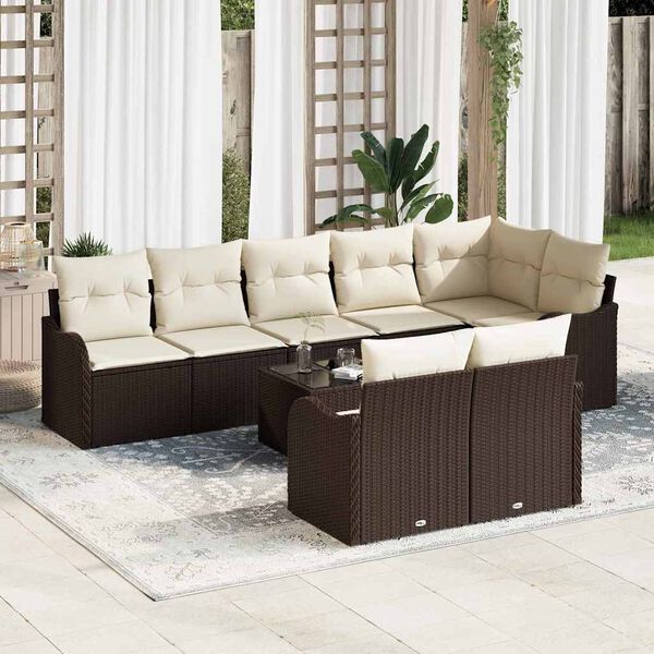 vidaXL Garten-Sofa-Set Braun Poly-Rattan