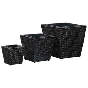 vidaXL Blumenk&uuml;bel 3 Stk. Wasserhyazinthe Schwarz