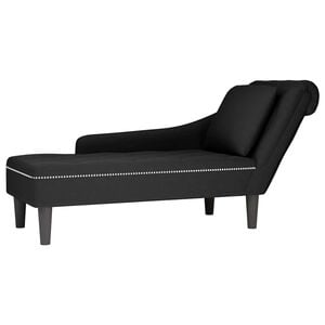 vidaXL Chaiselongue mit Kissen und Rechter Armlehne Schwarz Samt