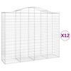 vidaXL Gabionen mit Hochbogen 12Stk. 200x50x160/180cm Verzinktes Eisen