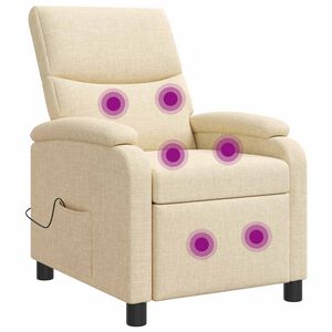 vidaXL Massage Relaxsessel Creme Stoff