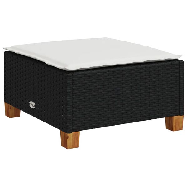 vidaXL 4-tlg. Garten-Sofagarnitur mit Kissen Schwarz Poly Rattan