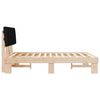 vidaXL Bettgestell mit gepolstertem Kopfteil Schwarz 140 x 190 cm