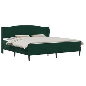 vidaXL Bettrahmen mit Kopfteil Dunkelgr&uuml;n 200 x 200 cm Samt