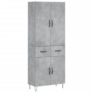 vidaXL Highboard Betongrau 69,5x34x180 cm Holzwerkstoff