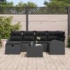 vidaXL Sofa Set mit Kissen mit Speicher Schwarz Poly-Rattan
