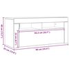 vidaXL TV-Schrank mit LED-Leuchten Betongrau 90x35x40 cm