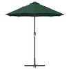 vidaXL Gartenparasol Grün 370 x 197 x 239 cm Pulverbeschichteter Stahl