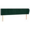 vidaXL Kopfteil mit Ohren Dunkelgr&uuml;n 163x23x78/88 cm Samt