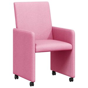 vidaXL Esszimmerst&uuml;hle mit Rollen 2 pcs Rosa 57 x 66 x 94 cm Stoff