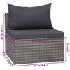 vidaXL 8-tlg. Garten-Lounge-Set mit Kissen Poly Rattan Grau