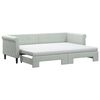 vidaXL Tagesbett Ausziehbar mit Matratzen Hellgrau 80x200 cm Samt
