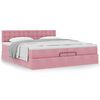 vidaXL Ottoman-Bett mit Matratze Rosa 200x200 cm Samt