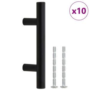 vidaXL M&ouml;belgriffe 10 Stk. Schwarz 64 mm Edelstahl