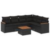 vidaXL Patio Sofa Set 6-Sitzer Black