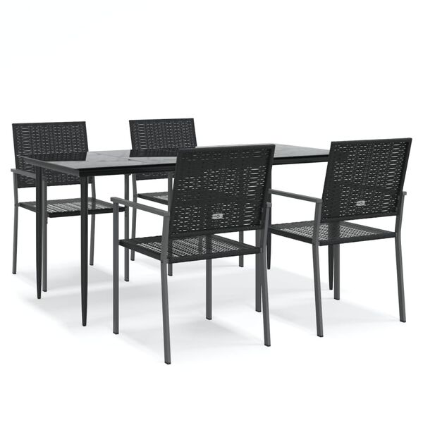 vidaXL 5-tlg. Garten-Essgruppe Poly Rattan und Stahl