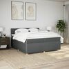 vidaXL Boxspringbett mit Matratze Dunkelgrau 200x200 cm Stoff
