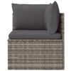 vidaXL Garten-Ecksofa mit Kissen Grau 57x57x56 cm Poly Rattan