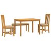 vidaXL Essgruppe 4 stk. Beige Massivholz Eiche