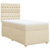 vidaXL Boxspringbett mit Matratze Creme 90x190 cm Stoff