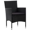 vidaXL 4-tlg. Garten-Lounge-Set mit Auflagen Poly Rattan Schwarz