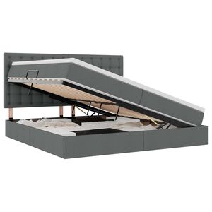 vidaXL Aufbewahrungsbett mit Matratze Dunkelgrau 200 x 200 cm