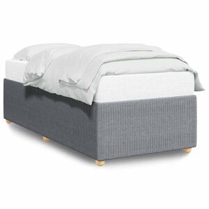 vidaXL Bettgestell ohne Matratze Hellgrau 90x190 cm Stoff