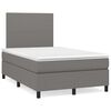 vidaXL Boxspringbett mit Matratze & LED Dunkelgrau 120x190 cm Stoff