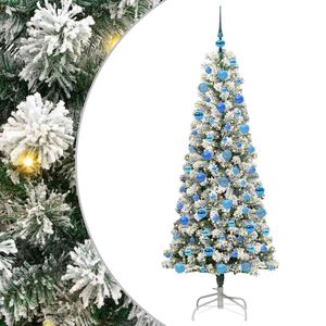 vidaXL K&uuml;nstlicher klappbarer Weihnachtsbaum Gr&uuml;n und Wei&szlig; 180 cm
