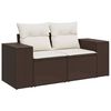 vidaXL Gartensofa mit Kissen 2-Sitzer Braun Poly Rattan