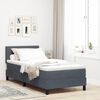 vidaXL Boxspringbett mit Matratze Dunkelgrau 90 x 190 cm Samt