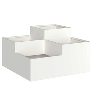 vidaXL Gartenblumentopf Wei&szlig; 80 x 80 x 48 cm Stahl