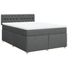 vidaXL Boxspringbett mit Matratze Dunkelgrau 140x190 cm Stoff