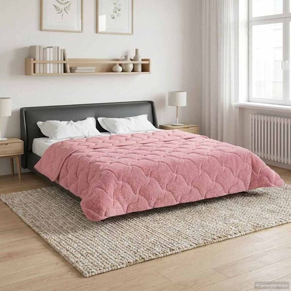 vidaXL Winterbettdecke Rosa 220 x 240 cm Mikrofaser und Teddy-Fleece