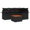 vidaXL Gartensofa-set 5 Stk. 4-Sitzanzahl Schwarz Poly-Rattan