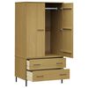 vidaXL Kleiderschrank OSLO Metallbeinen Braun 90x55x172,5cm Massivholz