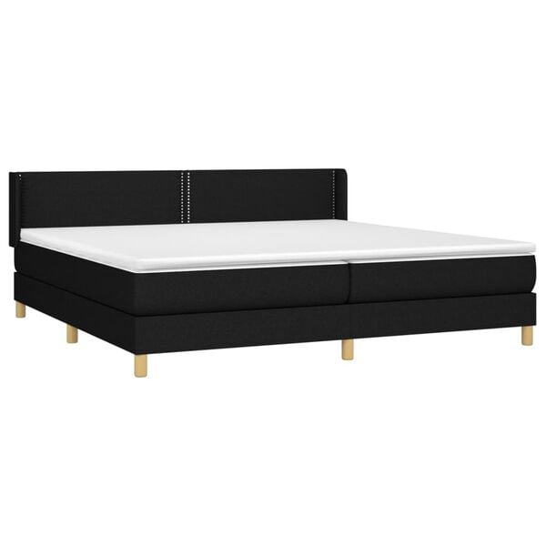 vidaXL Boxspringbett mit Matratze Schwarz 200x200 cm Stoff