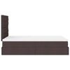 vidaXL Ottoman-Bett mit Matratze & LEDs Dunkelbraun 120x190 cm Stoff
