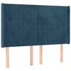 vidaXL Kopfteil mit Ohren Dunkelblau 147x16x118/128 cm Samt