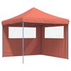 vidaXL Partyzelt Faltbar Pop-Up mit 2 Seitenteilen Terrakottarot