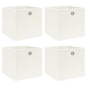 vidaXL Aufbewahrungsboxen 4 Stk. Wei&szlig; 32x32x32 cm Stoff