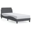 vidaXL Bettgestell Dover Dunkelgrau 90x190 cm Samt