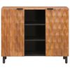 vidaXL Sideboard mit Regal Akazienbraune Oberfl&auml;che 90 x 33 x 75 cm