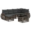 vidaXL Gartensofa-set 7 stk. Grau und Dunkelgrau Poly-Rattan