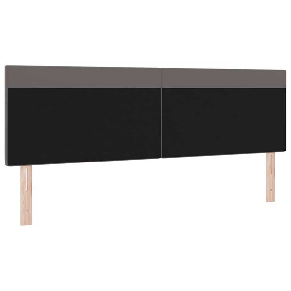 vidaXL LED Kopfteil Grau 180 cm Kunstleder