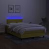 vidaXL Boxspringbett mit Matratze & LED Gr&uuml;n 120x200 cm Stoff