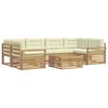 vidaXL Outdoor-Sofagarnitur 7 pcs Wei&szlig; und Creme