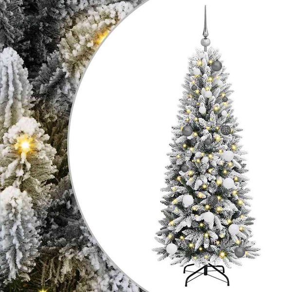 vidaXL K&uuml;nstlicher Weihnachtsbaum mit 150 LEDs mit St&auml;nder Wei&szlig; 150 cm